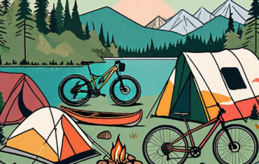A vibrant camping scene with colorful tents